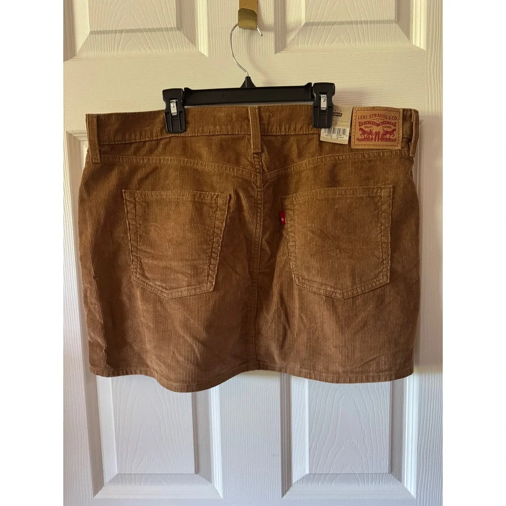 NWT Levi's Icon Skirt Women Size 33 Brown Corduroy Button Fly Mini A4694-0059 - Picture 4 of 12